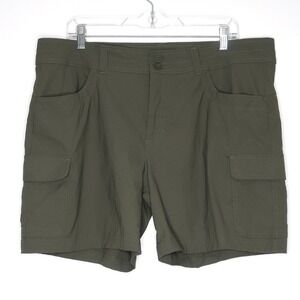 Eddie Bauer Womens Summer Trail Shorts 16 Olive Green Utility Hiking‎ Outdoors